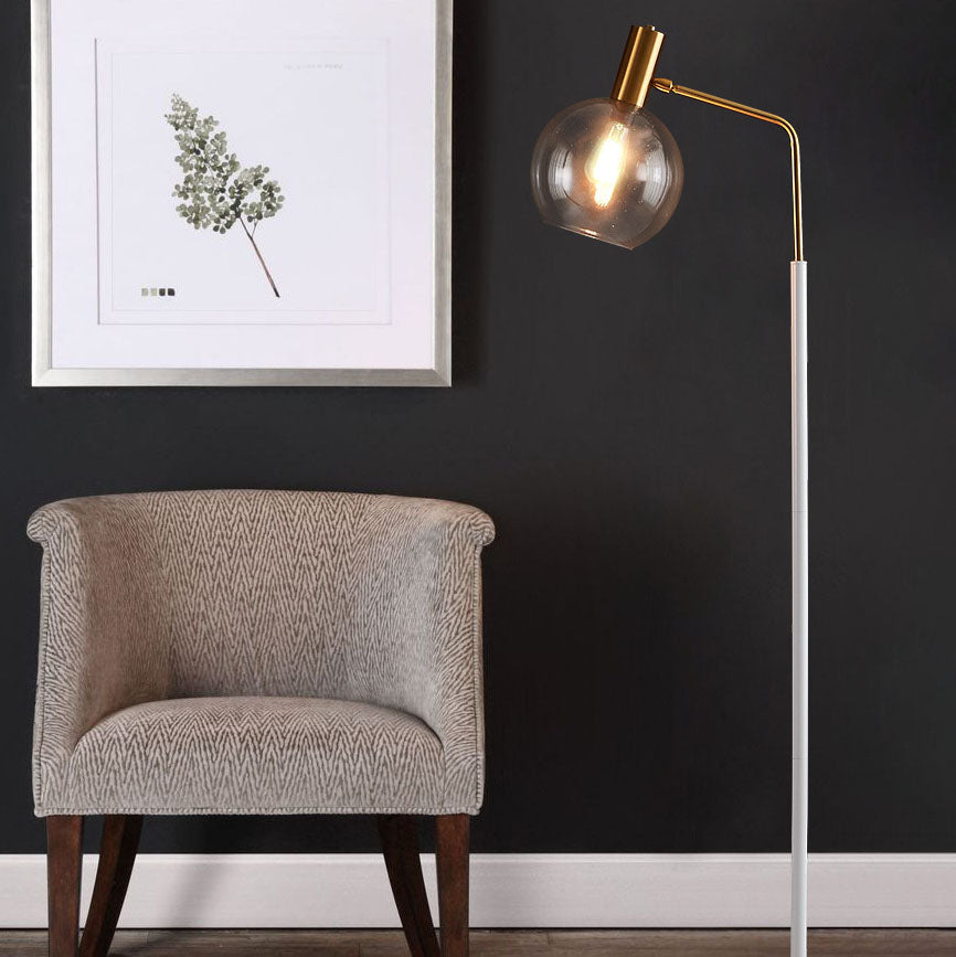 Illureva Nordic Minimalistische Stehlampe | Glaskuppel | Marmorsockel | 1-Licht Design | Eleganz für Wohnzimmer & Büros