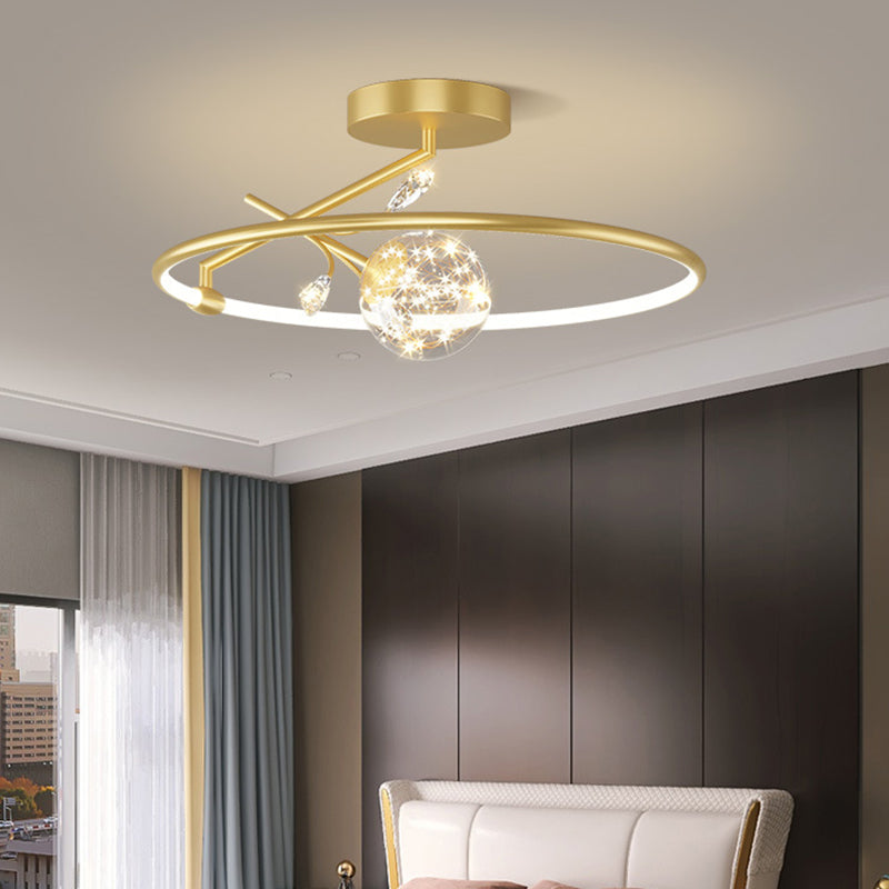 AuroraRing Art Deco LED Pendelleuchte | Geometrisches Design | Dimmbare Beleuchtung | Modernes Wohnambiente