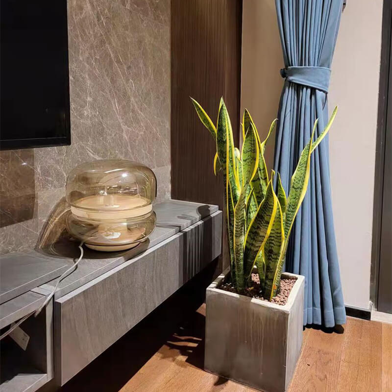 Illumivis LED Tischlampe | Klarglas & Marmor-Sockel | Luxuriöses Design | Modernes Stimmungslicht