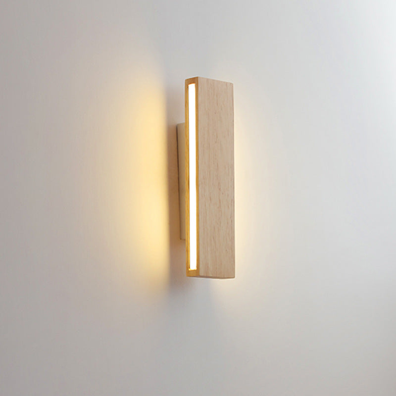 LumoLog Japanischer Minimalistischer Rotierender LED Wandstrahler | Holzoptik | Dimmbar | Modernes Design für Zuhause