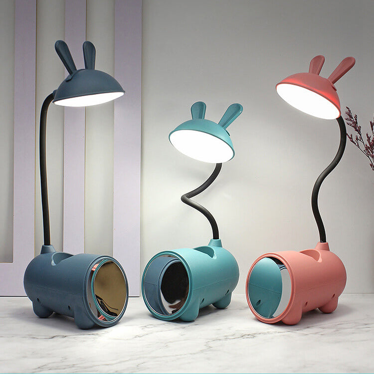 BunnyGlow Kreative LED Touch-Lampe mit Stifthalter | USB-Ladefunktion | Schreibtischlampe | Kinderzimmer Deko