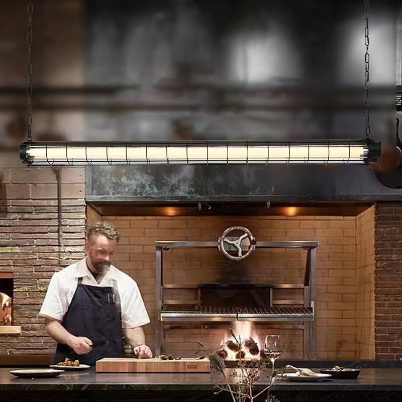 Lynteris Insel-Leuchte | Modernes Industrie-Design | Acryl & Metall | 1/2-flammig | Esszimmer-Beleuchtung