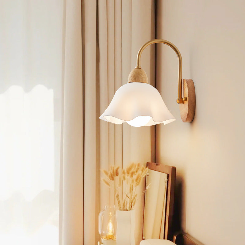 CeramiLume Kreatives Wandlicht | Holz & Keramik | 1-flammige Wandlampe | Wohnraumbeleuchtung