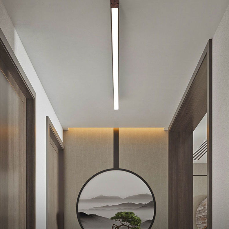 LumiGrain Minimalist LED Deckenleuchte mit Holzoptik | Aluminiumstreifen | Warmes, neutrales & weißes Licht | Moderner Stil