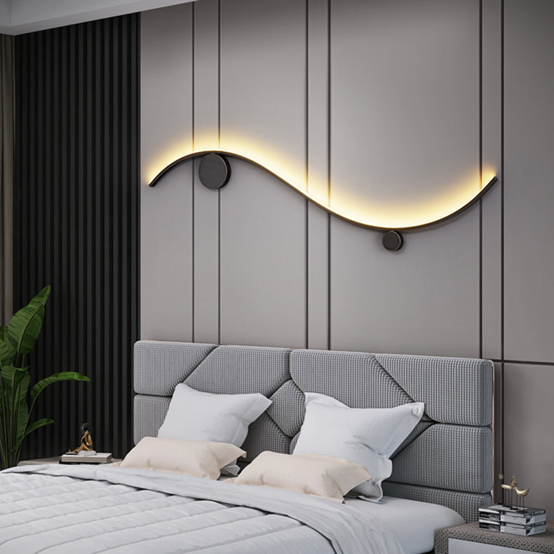 WaveLumi LED Wandleuchte | Modernes Design | Minimalistisch | Kupfer oder Schwarz | Warmweißes Licht
