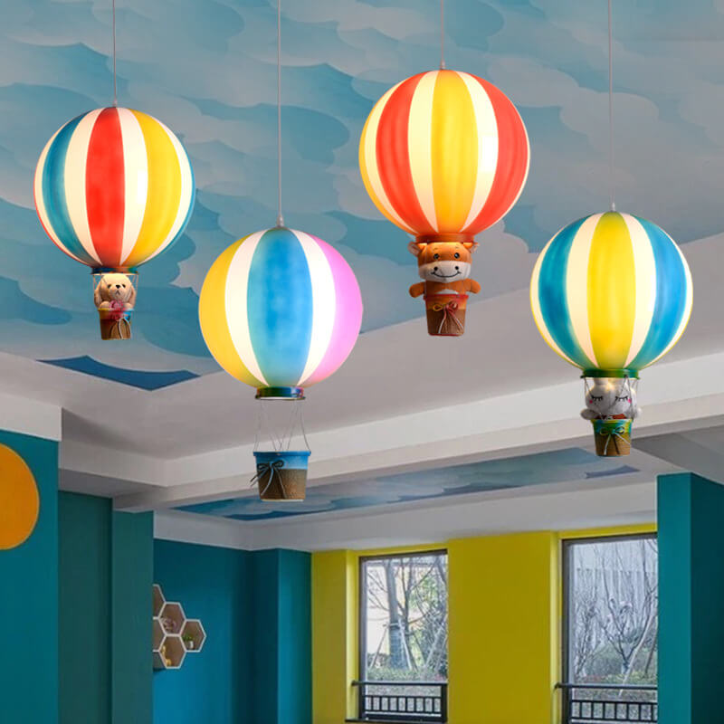 SkyaGlow Heißluftballon Hängeleuchte | Kreatives Skandinavisches Design | LED Pendelleuchte | Deko für Zuhause