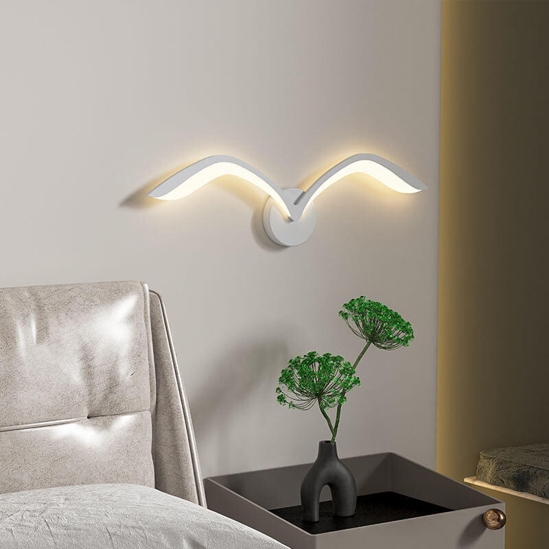 AeroViva Nordic Design LED-Wandleuchte | Minimalistisches Acryl | Seemöwen-Design | Energieeffizient & Modern