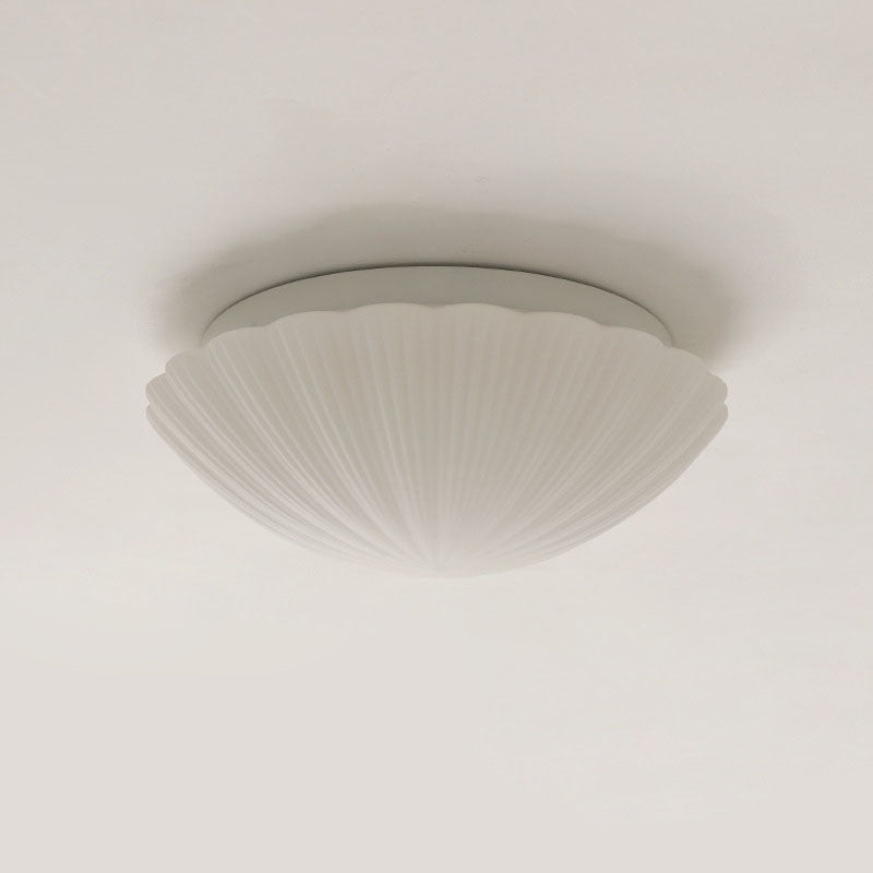 Auralis Modern French LED Deckenleuchte | Cremefarbenes Muschelgals | Flush Mount | Stimmungslicht | Deko für Zuhause