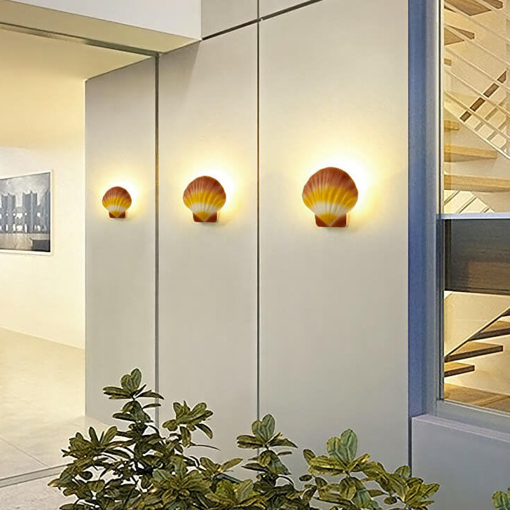 ShellBright LED Wandleuchte | Kreatives Muscheldesign | Aluminium | Wasserdicht | Außenbeleuchtung