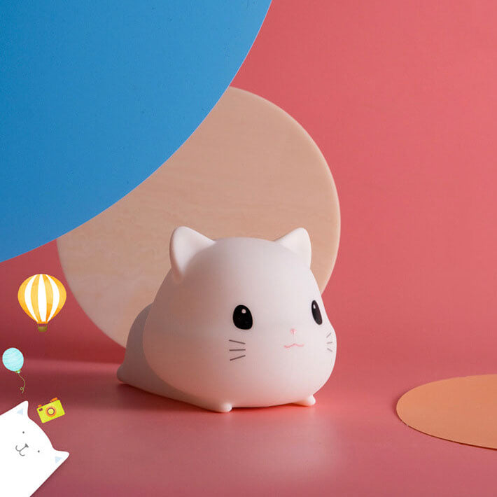 GlowKitty LED Nachtlicht | Kreative Silikon-Katzenlampe | USB-Aufladung & Timer | Kinderzimmer & Stimmungslicht