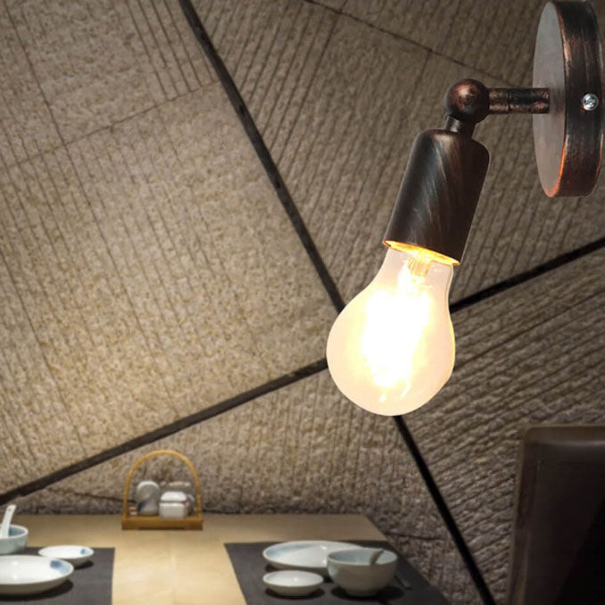 Lumiron Vintage Wandleuchte | Industrielles Design | Exponierte Glühbirne | Wandlampe im Retro-Stil