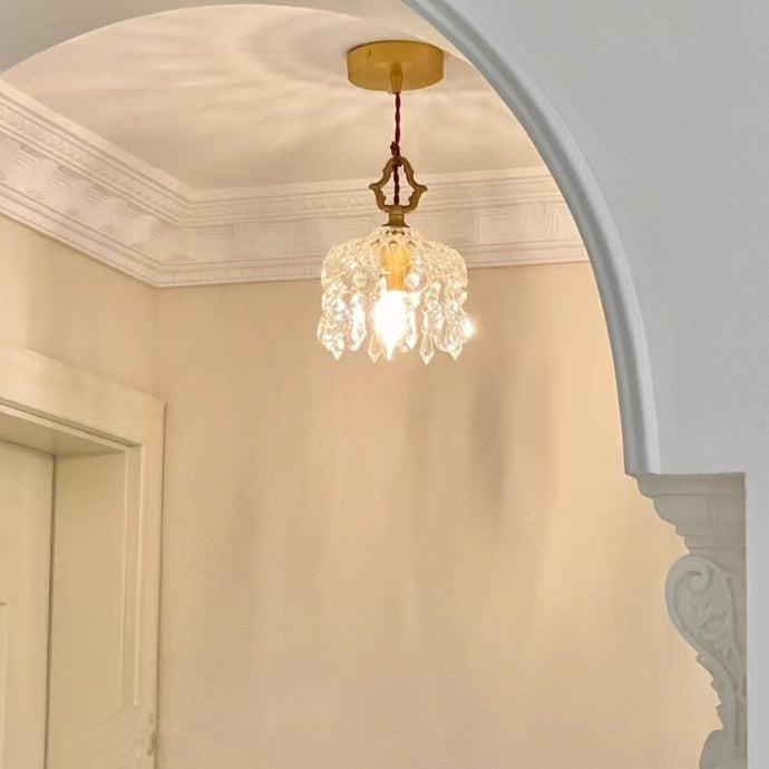 Novelette Pendelleuchte | Art Deco Design | Messing & Kristall | Stilvolle Beleuchtung für Wohnzimmer