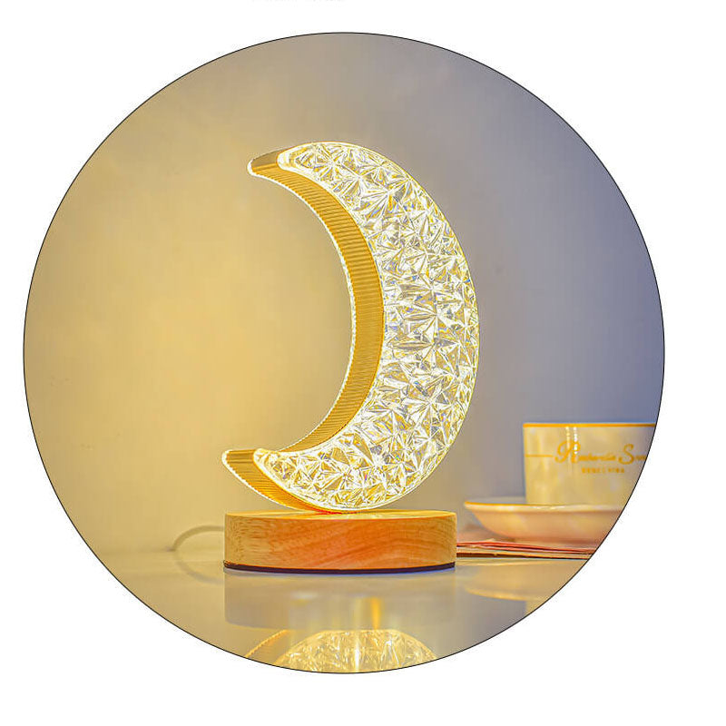 LunaStar Tischlampe | Nordic Design | Mond & Stern | LED USB | Stimmungslicht