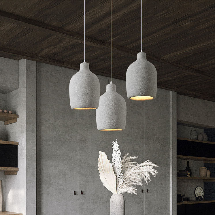 ArcheVase Minimalistische Pendelleuchte | Handgefertigte Textur | Japanisches Design | 1-Licht Hängeleuchte