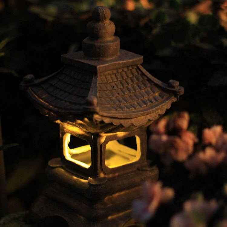 PagodaGlow Japanische Solar-Pagodenleuchte | LED Gartenlampe | Wetterfest | Dekorative Außenbeleuchtung