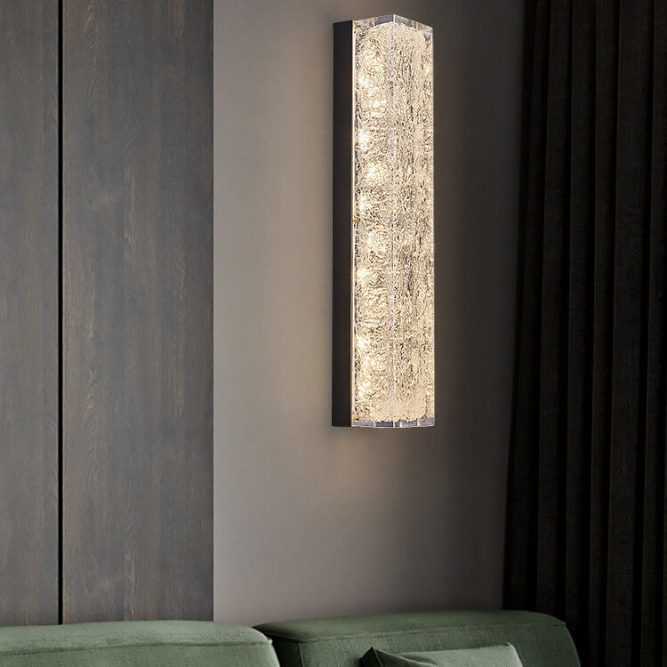 BrassaLume Aura LED Wandleuchte | Messing & Klarharz | Luxuriöse Rechteckige Wandlampe | Energieeffizient