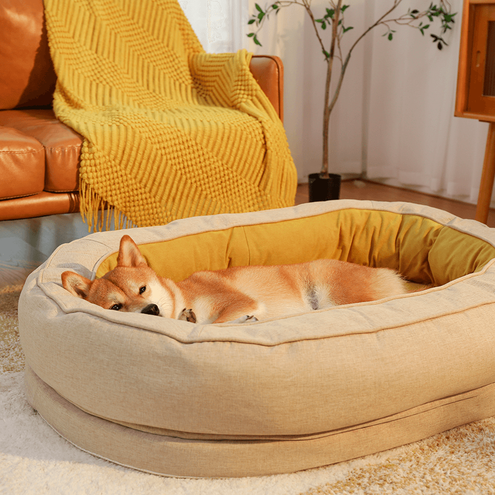 SnuggleNest Orthopädisches Hundebett | Bequemer Donut-Stil | Flauschiges Design für besten Komfort