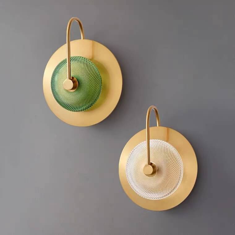 HaloDisc Skandinavische Wandleuchte | Rundes Eisen- und Glasdesign | Minimalistisch | Für Wohnzimmer & Schlafzimmer