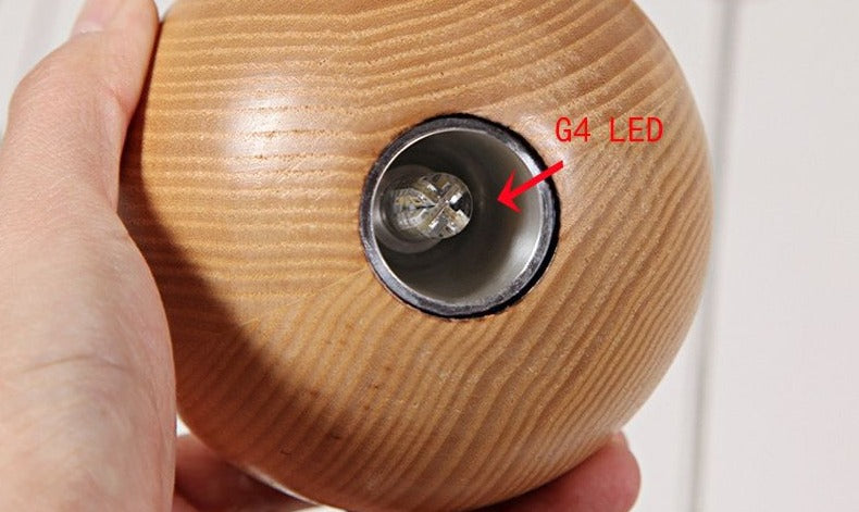 LumiOrba Moderne Hölzerne Kugel Pendelleuchte | Nordic Design | Vielseitige Beleuchtung