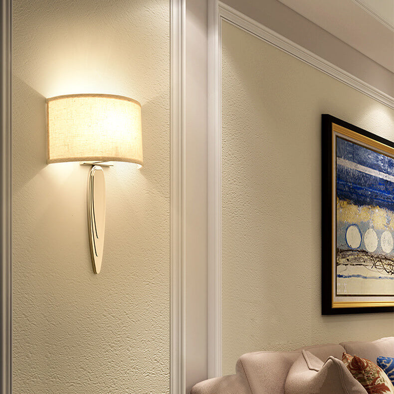 Eleganta Lux LED Wandleuchte | Minimalistisches Design | Stoffschirm & Edelstahl | Modern & Elegant