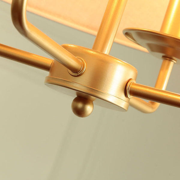 AetherGlow Vintage Design Pendelleuchte | 4-Licht | Klassisches Eisen & Stoff | Für Esszimmer & Wohnzimmer