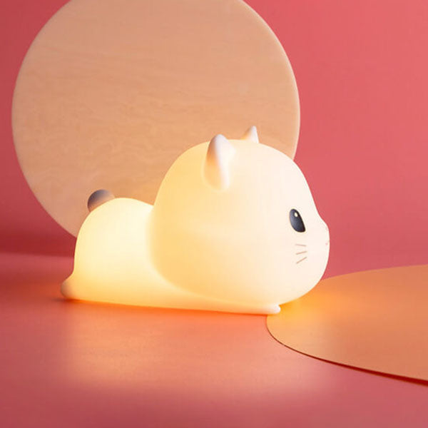 GlowKitty LED Nachtlicht | Kreative Silikon-Katzenlampe | USB-Aufladung & Timer | Kinderzimmer & Stimmungslicht