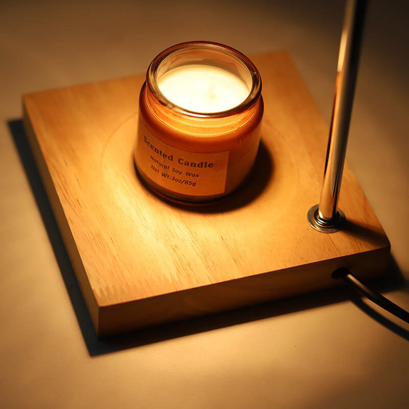 Virelux Holz Tischlampe mit Kugel-Lichtdesign | Wachseffekt | Dimmbar | Perfekt für Schlafzimmer & Dekoration