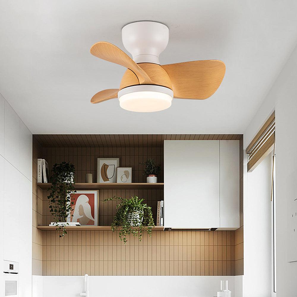 FantasiaWind Wooden LED Ceiling Fan | Modern Design | Schlafzimmer Ventilator mit LED-Licht | Deckenventilator mit Fernbedienung