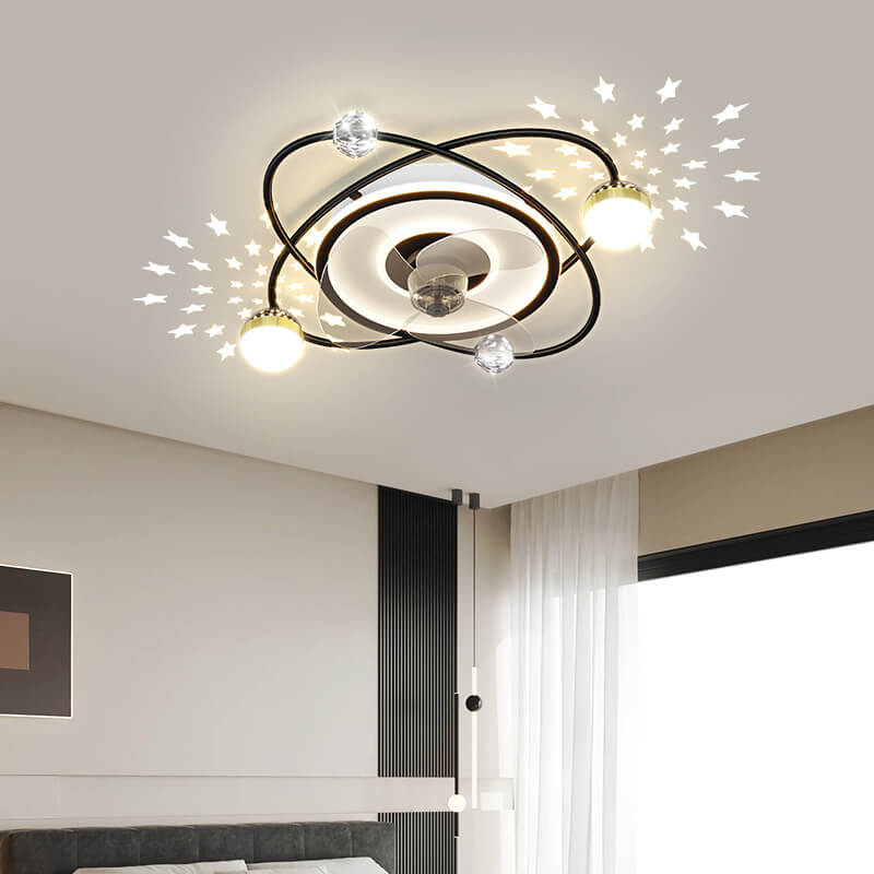 Aetheris Starflow LED Deckenventilator | Sterneffekt | Unsichtbares Lüfterdesign | Modern & Dimmbar