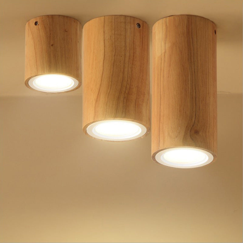 LumaKube Nordic Design LED Deckenleuchte | Holzoptik | Flush Mount | Warmweiß oder Kaltweiß | Stilvolle Beleuchtung für Zuhause