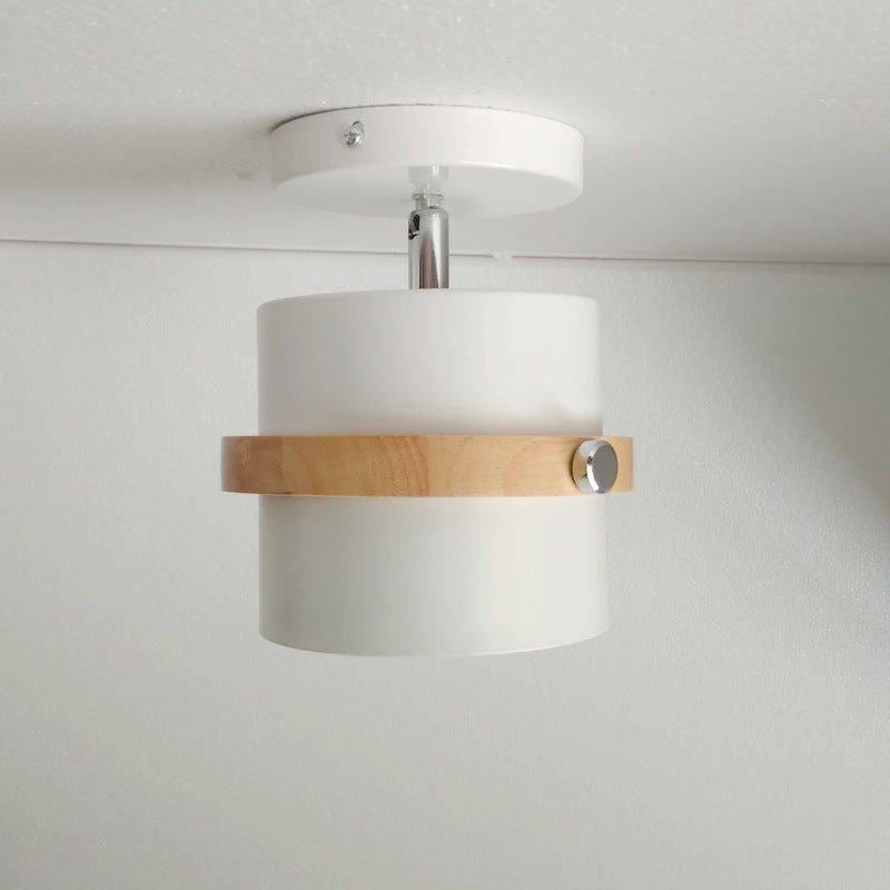 Cylindra Nordic Deckenleuchte | Halbzylinder-Design | Holz & Metall | Für Flur & Wohnbereich | 1-flammig