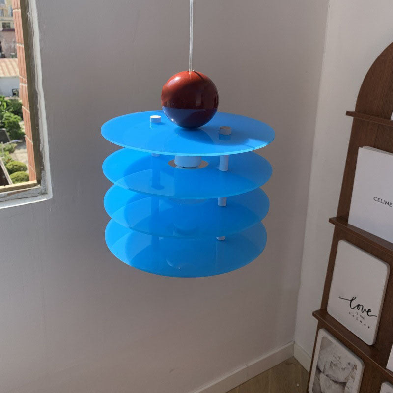 Aurova Nordic Acryl Pendelleuchte | Farbige Hängeleuchte | Modernes Design für Schlafzimmer & Wohnbereiche