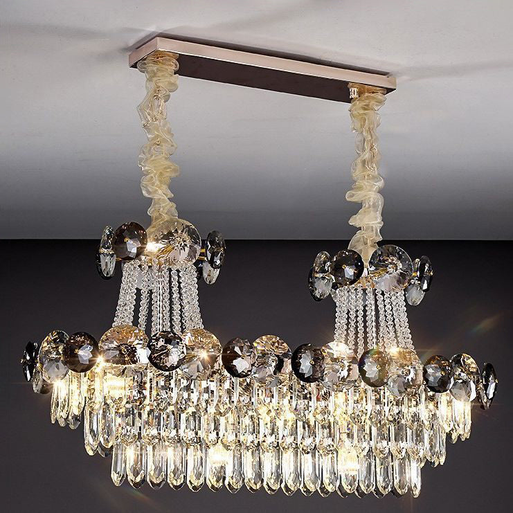 LuxeNova Halbkugel-Kronleuchter | 8/10/11/14/17/24-Licht Design | Zeitlose Eleganz für Ihr Wohnzimmer