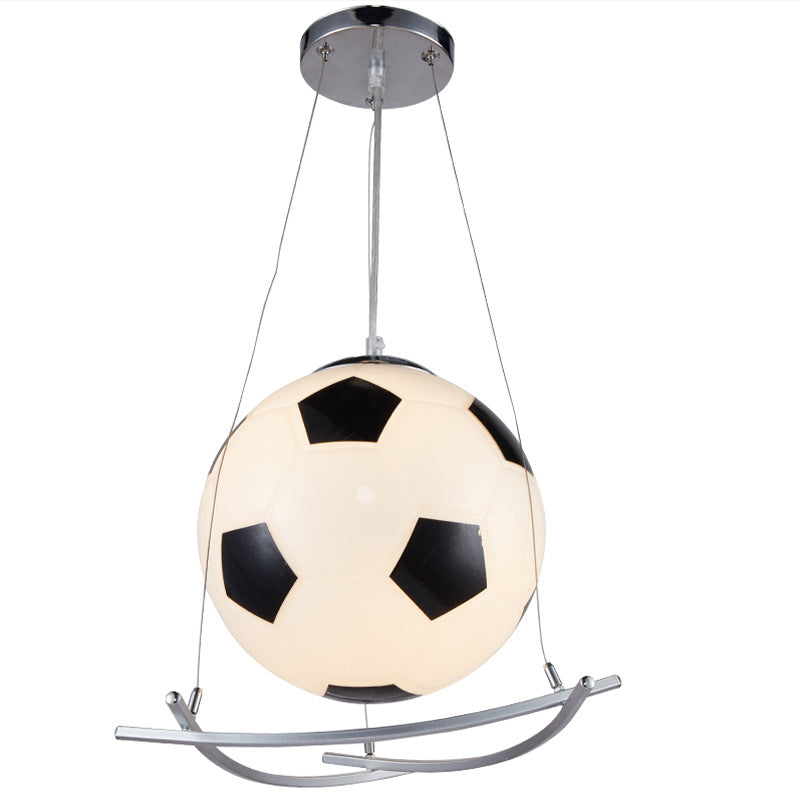GoalLight Fußball Kinderzimmer Pendelleuchte | Kreatives Design | Glas & Eisen | 1-flammige Hängeleuchte