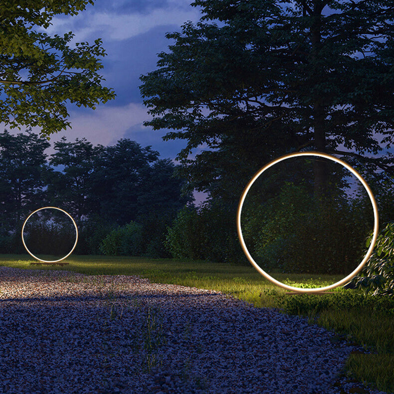 LunoRing LED Gartenleuchte | Wasserdicht | Aluminium Ringdesign | Acryl-Lampenschirm | Outdoor Beleuchtung