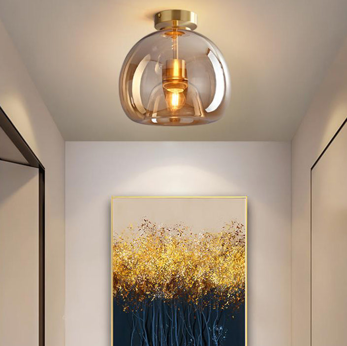 Nordora Luxus Rundglas-Deckenleuchte | Semi-Flush Mount | Modernes Skandinavisches Design