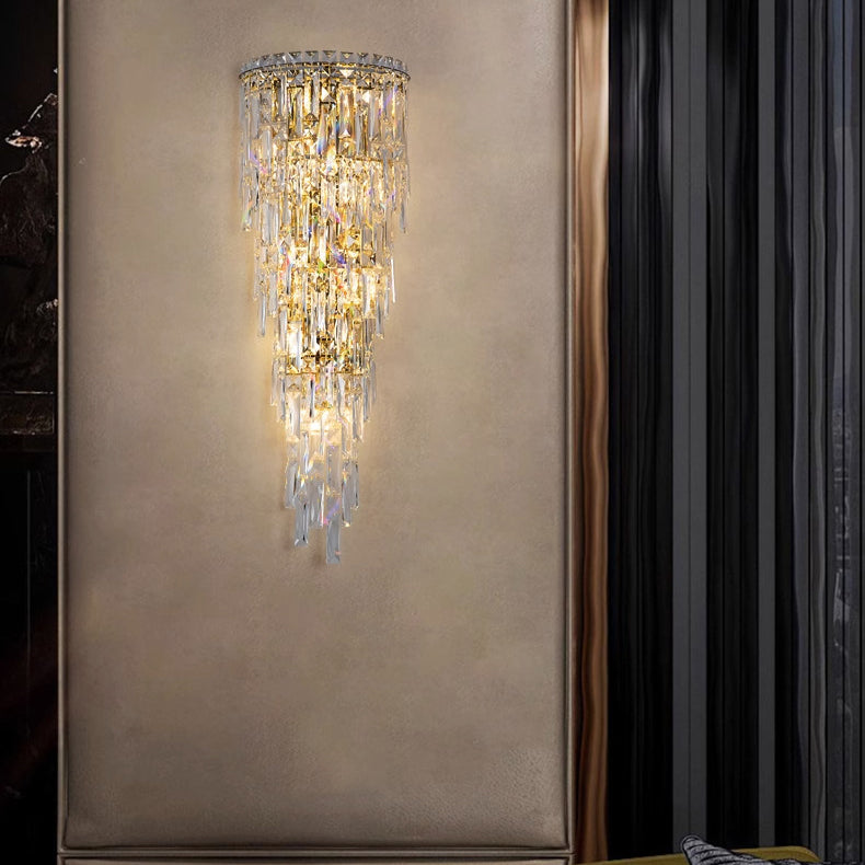 Lustrevia Kristall Wandleuchte | Luxus Design | Quasten aus Kristall | LED 1-Licht | Wohnzimmerlicht