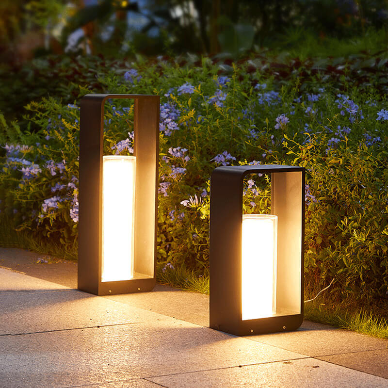 LumiSquare LED Gartenleuchte | Minimalistisches Design | Edelstahlrahmen | Wetterfest | Für Außenbereiche und Terrassen