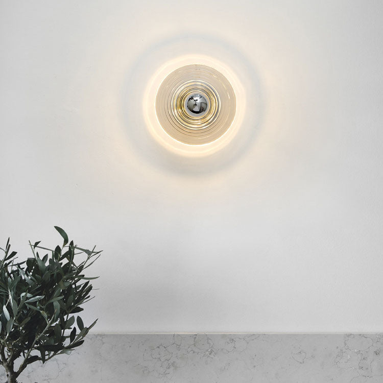 WaveNova Art Deco Wandleuchte | Runde Glasoptik | Modernes Design | Stimmungsvolle Beleuchtung für Schlafzimmer