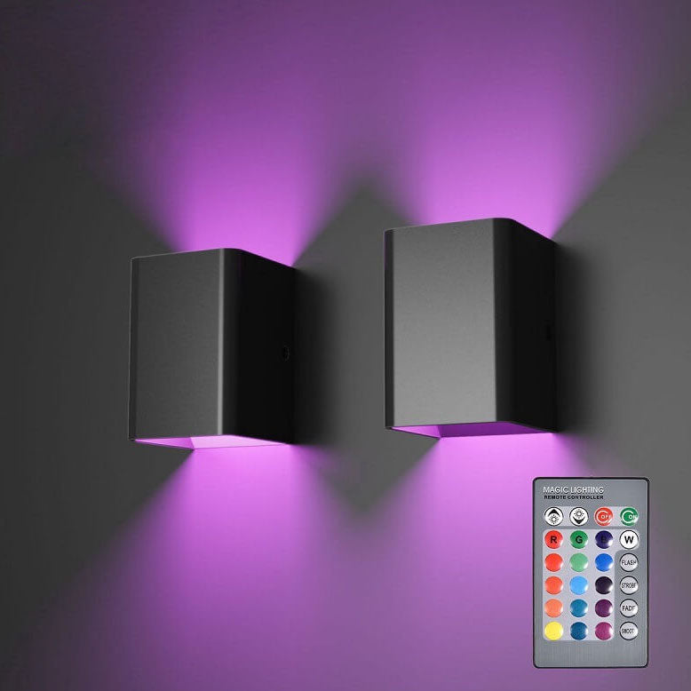 GlowSquare Moderne Aluminium LED Wandleuchte | RGB & Weißlicht | Quadratisches Design | Stimmungslicht