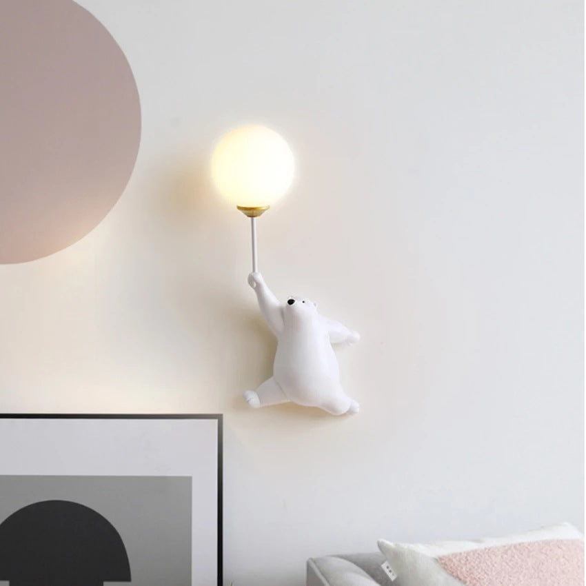 Bearlume Kreative Wandlampe | Bärendesign aus Glas & Eisen | Stimmungsvolle Beleuchtung | Moderne Wanddekoration