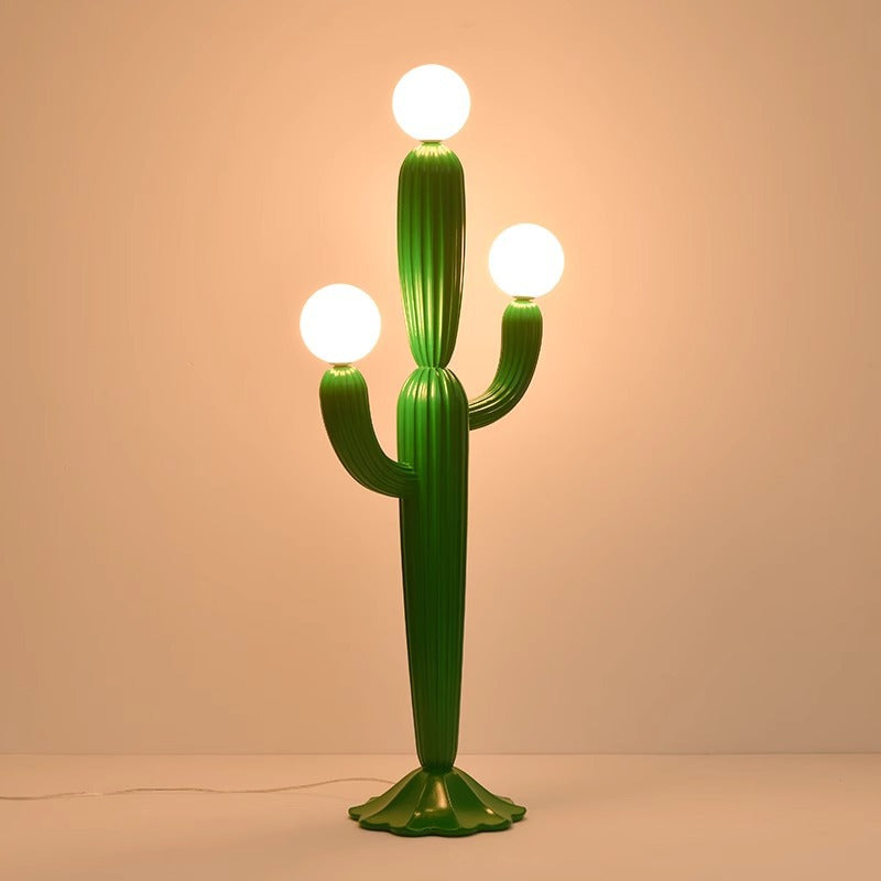 CactusGlow Designer Stehlampe | 3-Licht Design | Harz & Glas für Wohnzimmer