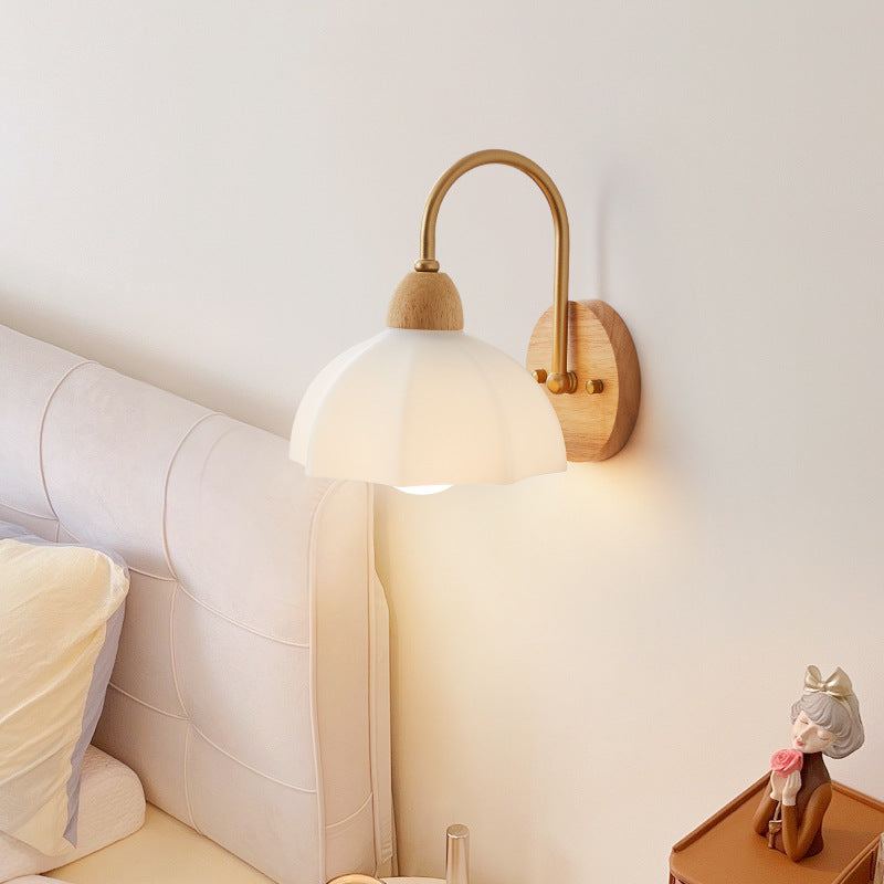 CeramiLume Kreatives Wandlicht | Holz & Keramik | 1-flammige Wandlampe | Wohnraumbeleuchtung