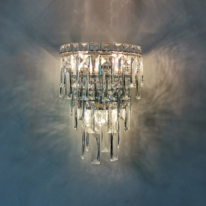 Lustrevia Kristall Wandleuchte | Luxus Design | Quasten aus Kristall | LED 1-Licht | Wohnzimmerlicht