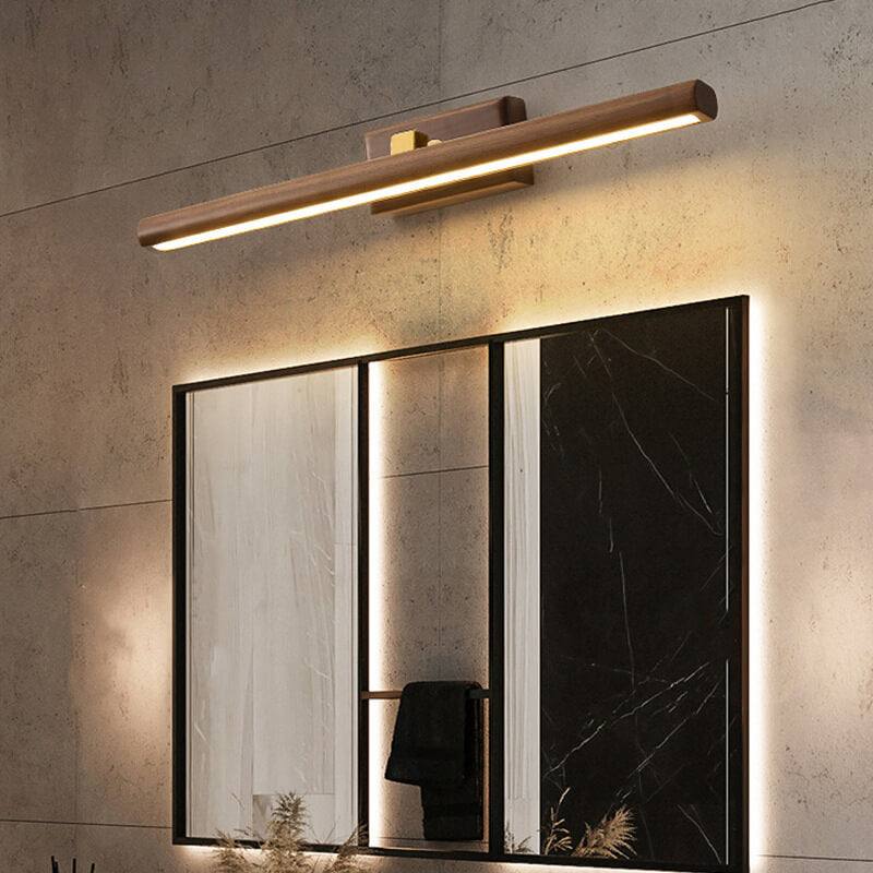 Vionova Nordic Minimalist Walnut Kupfer LED Wandleuchte | Dimmbar | Badezimmer- und Spiegelbeleuchtung | Elegantes Design