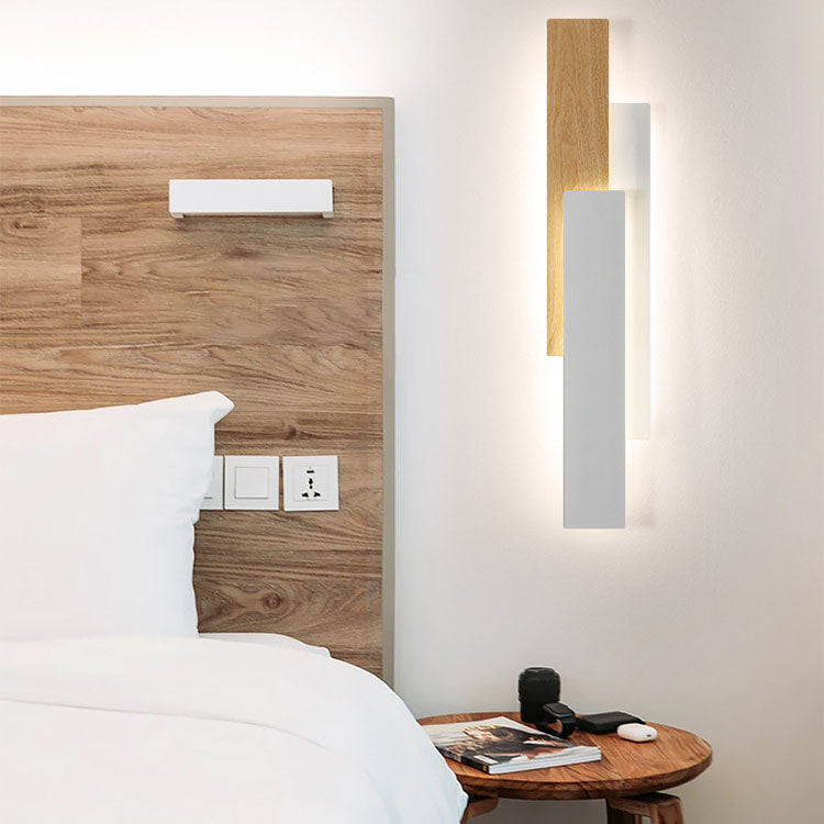 RectaGlow Wandleuchte | Modernes Holzdesign | Geometrische Rechteckform | LED & Dimmbar