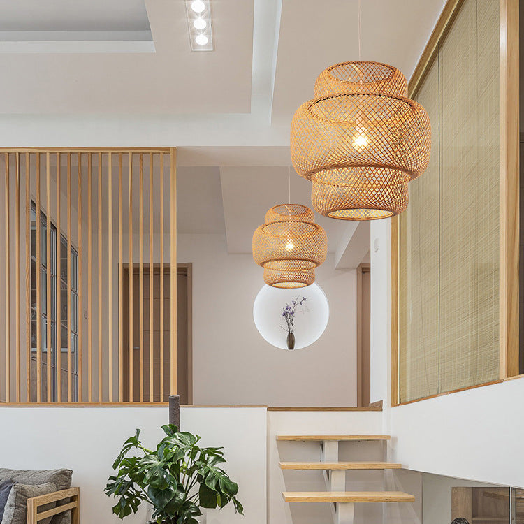 Zenoku Bambus Hängeleuchte | Traditionelles Design | Natürliche Eleganz | Beleuchtung fürs Wohnzimmer