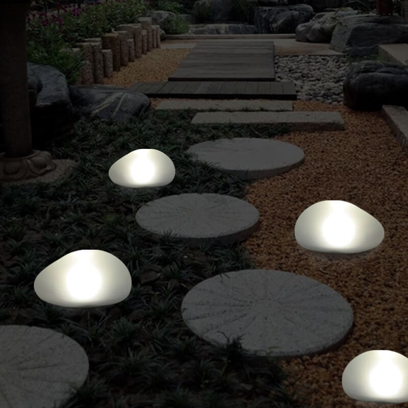 EcoPebble Solar LED Gartenleuchte | Solarbetrieben | Außenbeleuchtung | Dekorative Kieselsteinoptik