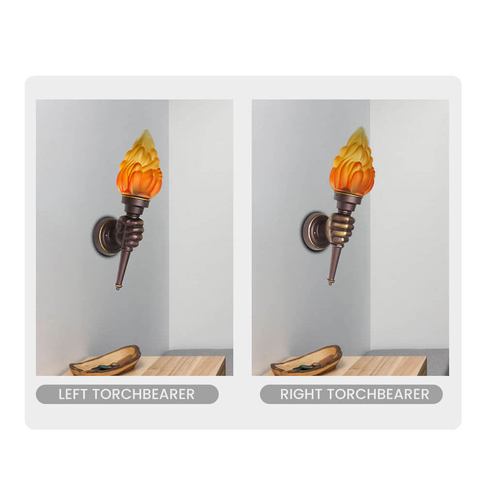 Torcina FlameGlow Wandleuchte | Vintage Design | Fackelstil | 1-flammig | Kreative Wandbeleuchtung