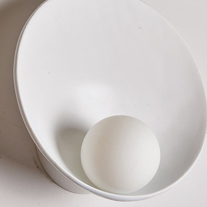 LumoSculpt Moderne Minimalistische Wandlampe | Runde Eisen & Harz | 1-Lichthalter | Wanddeko für Zuhause